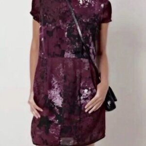 Rag & Bone Leonard Silk Purple Galaxy Print Dress  size US 2